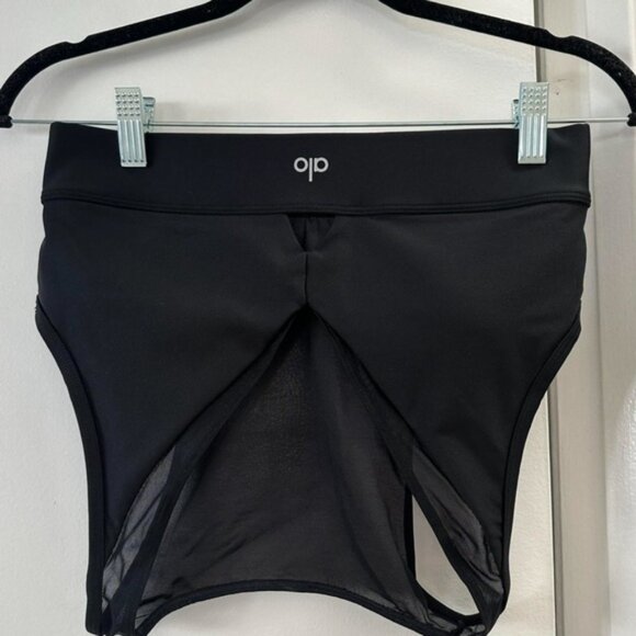 ALO Yoga Black JUST RIGHT MESH Sports Bra - Picture 2 of 4